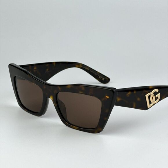 NEW D&G DG4435 502/73 Havana Dark Brown Cat Eye Women Sunglasses - Picture 9 of 13